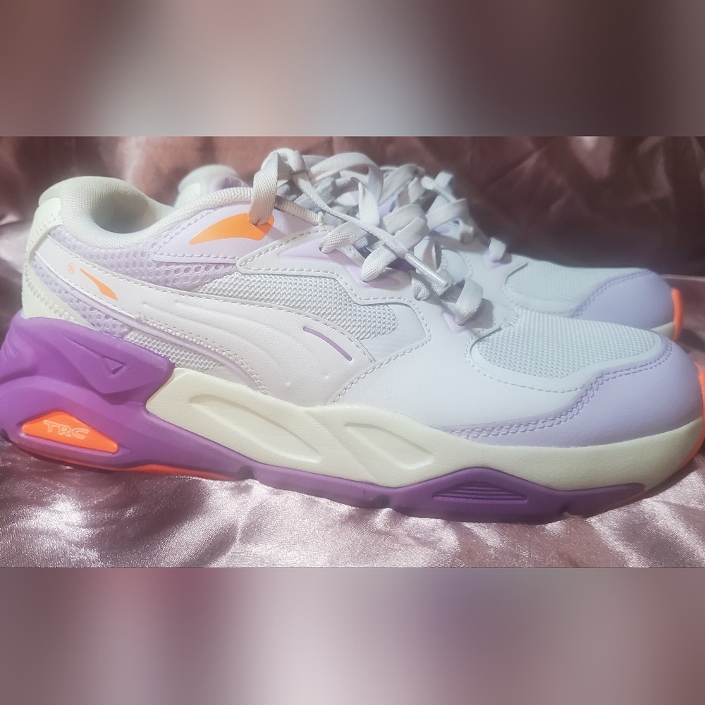 Puma Women's Sneakers - Purple and Orange Accents - Picture 6 of 11